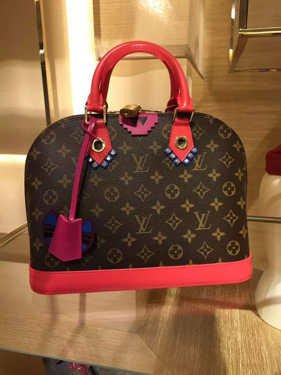 Real Louis Vuitton Coated Alma PM Bag M41661 Rose
